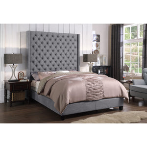 Marie Wingback Tufted High Headboard Upholstered Bed