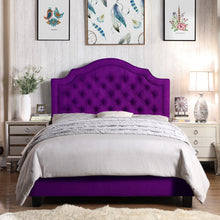 Load image into Gallery viewer, Andover Upholstered Button Tufted Curved Top Panel Bed
