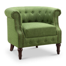 Load image into Gallery viewer, Adeline Chesterfield Rolled Out with Nailhead Trim Barrel Arm Chair