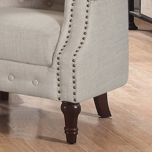 Adeline Chesterfield Rolled Out with Nailhead Trim Barrel Arm Chair