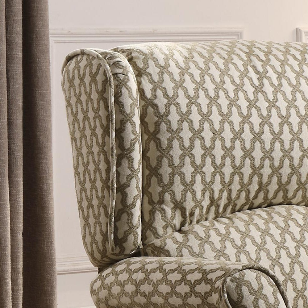 Westeros Traditional Wingback Fabric Roll Arm Push Back Recliner