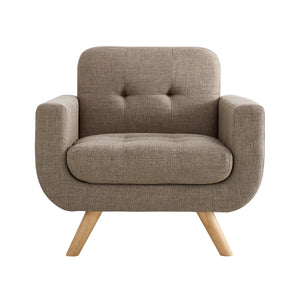 Milton Tufted Contemporary Square Arm Chair