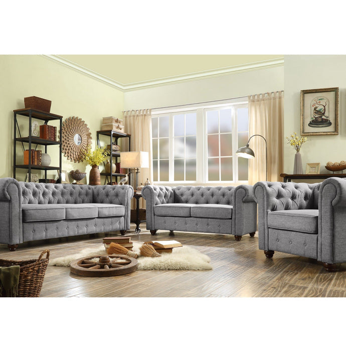 Berkeley Chesterfield 3 Piece Living Room Sofa Set