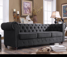 Load image into Gallery viewer, Berkeley Traditional Chesterfield Roll Arm Upholstered Sofa