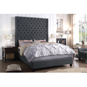 Marie Wingback Tufted High Headboard Upholstered Bed