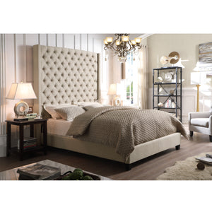 Marie Wingback Tufted High Headboard Upholstered Bed