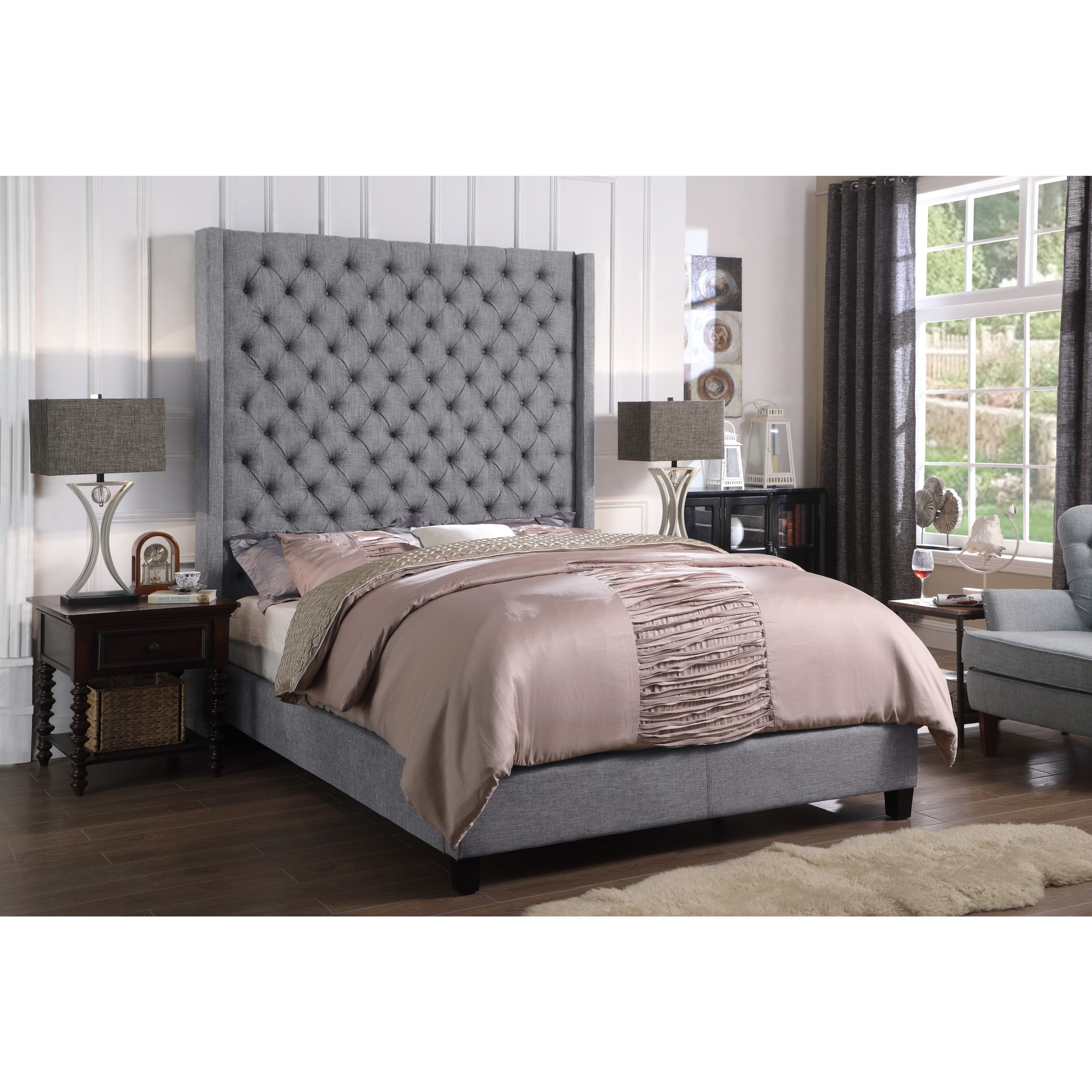 High clearance wingback bed