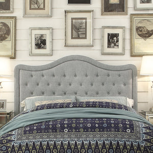 Darby Upholstered Button Tufted Curved Top Headboard