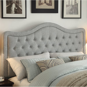 Darby Upholstered Button Tufted Curved Top Headboard