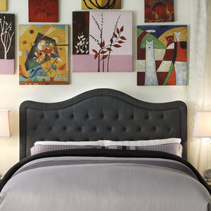 Darby Upholstered Button Tufted Curved Top Headboard
