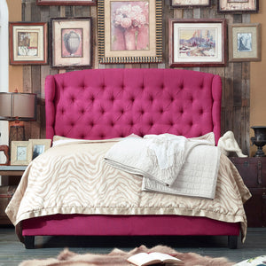 Brockville Upholstered Wingback Tufted Panel Bed