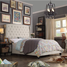 Load image into Gallery viewer, Monroe Nailhead Upholstered Wingback Panel Bed