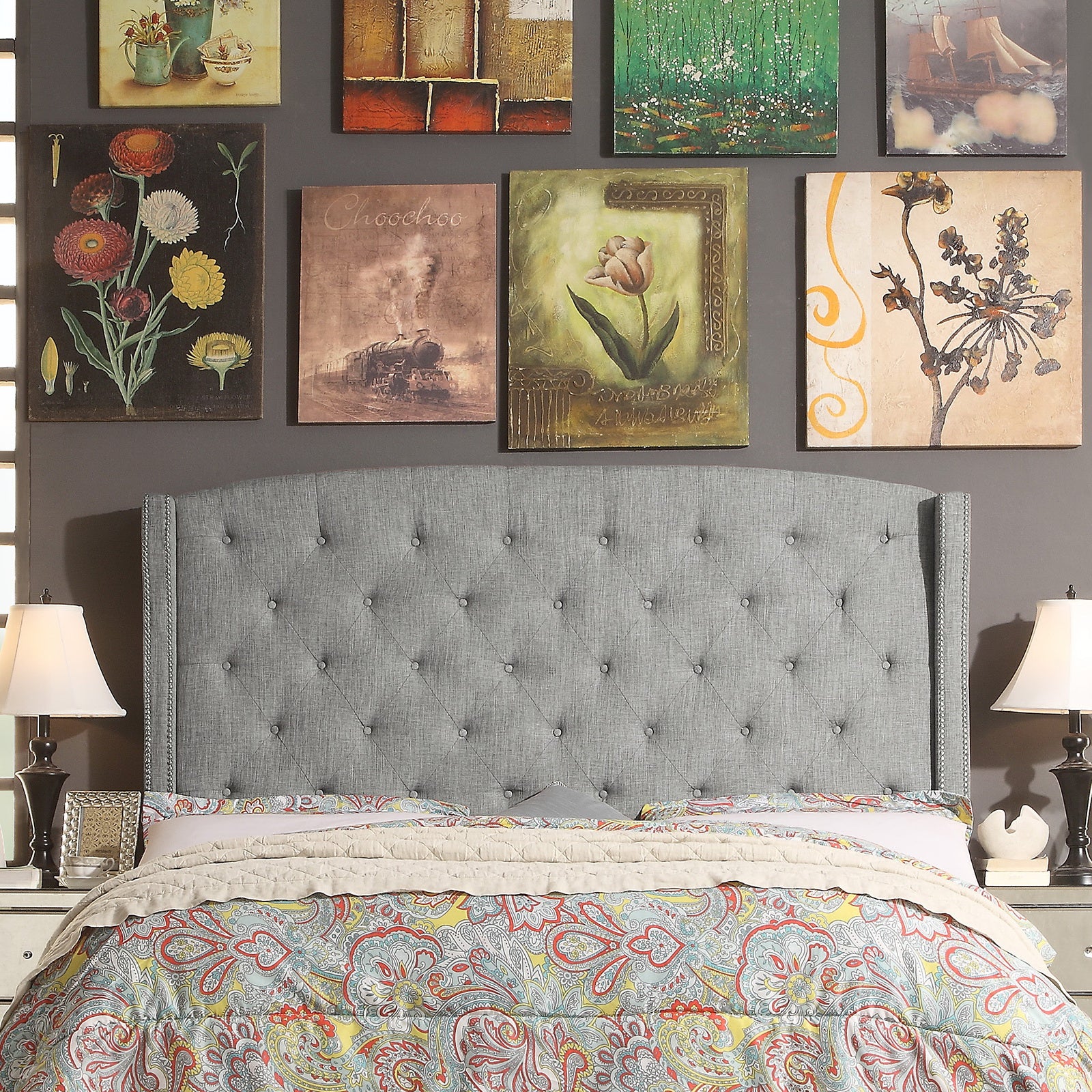 Harper Upholstered Wingback Headboard Millbury Home