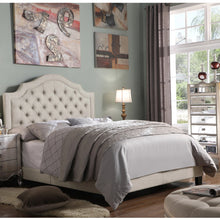Load image into Gallery viewer, Andover Upholstered Button Tufted Curved Top Panel Bed