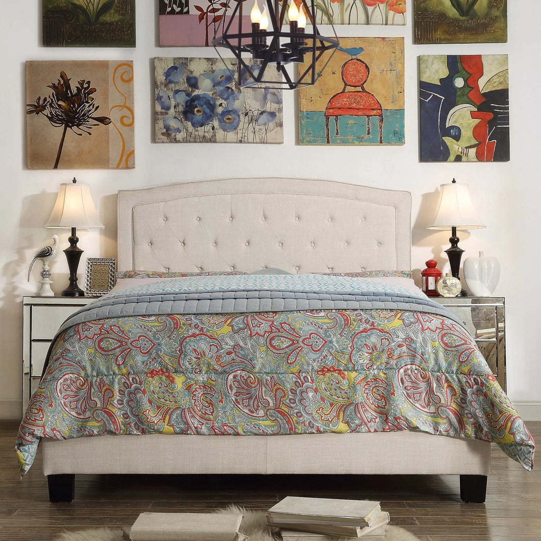 Pascal Tufted Upholstered Low Profile Standard Bed
