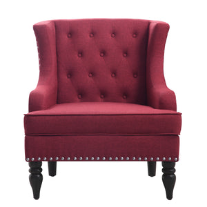 Chagnon Wide Wingback Tufted Accent Chair
