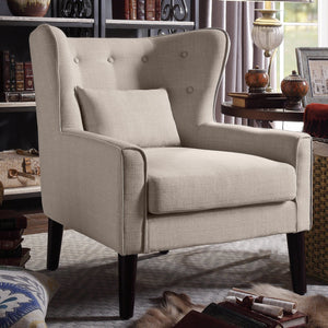 Kin Tufted Wingback Chair with Back Cushion