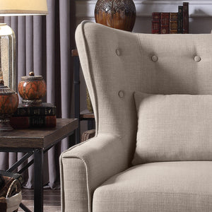 Kin Tufted Wingback Chair with Back Cushion