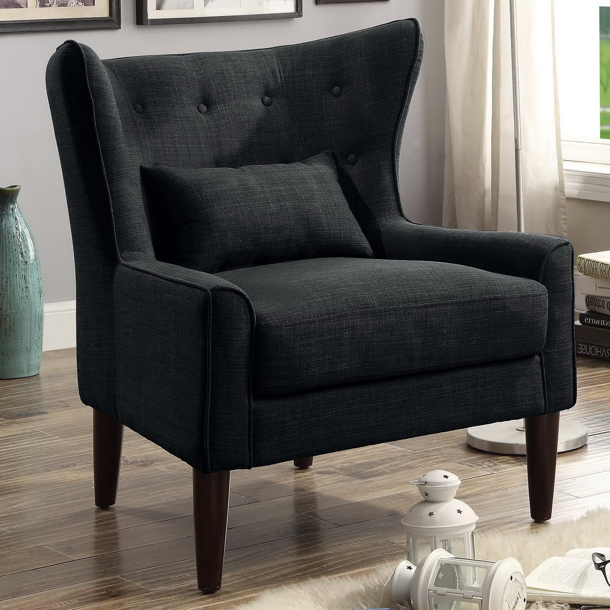 Kin Tufted Wingback Chair with Back Cushion – Millbury Home