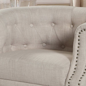 Adeline Chesterfield Rolled Out with Nailhead Trim Barrel Arm Chair