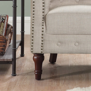 Adeline Chesterfield Rolled Out with Nailhead Trim Barrel Arm Chair