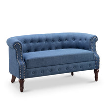 Load image into Gallery viewer, Adeline Chesterfield Rolled Out with Nailhead Trim Loveseat