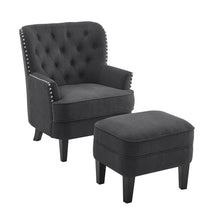 Load image into Gallery viewer, Gustavo Tufted Wingback Nailhead Trim Contemporary Accent Chair with Ottoman