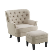 Load image into Gallery viewer, Gustavo Tufted Wingback Nailhead Trim Contemporary Accent Chair with Ottoman