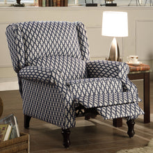 Load image into Gallery viewer, Westeros Traditional Wingback Fabric Roll Arm Push Back Recliner Chair