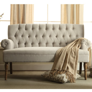 Herma Signature Chesterfield Scrolled Arm Tufted Upholstered Loveseat