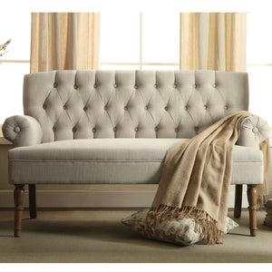 Herma Signature Chesterfield Scrolled Arm Tufted Upholstered Loveseat