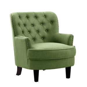 Gustavo Tufted Wingback Nailhead Trim Contemporary Accent Chair