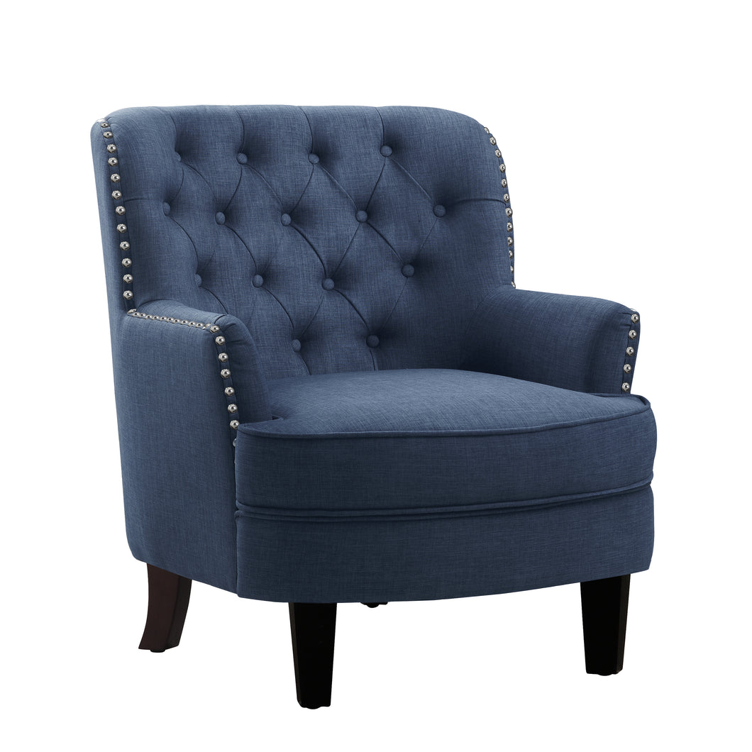 Gustavo Tufted Wingback Nailhead Trim Contemporary Accent Chair