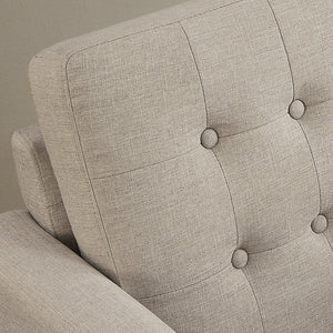 Issac Linen Tufted Square Arm Chair