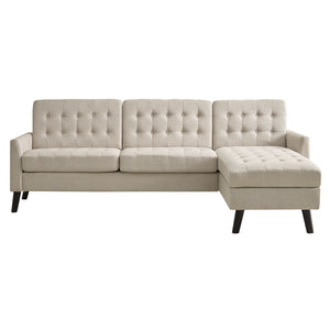 Issac Linen Tufted Square Arm Sofa Sectional with Chaise