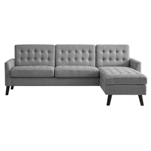 Issac Linen Tufted Square Arm Sofa Sectional with Chaise
