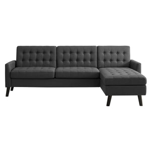 Issac Linen Tufted Square Arm Sofa Sectional with Chaise
