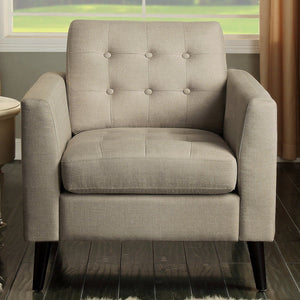 Issac Linen Tufted Square Arm Chair