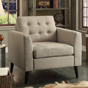 Issac Linen Tufted Square Arm Chair