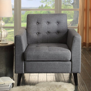 Issac Linen Tufted Square Arm Chair