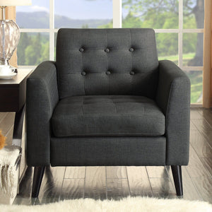 Issac Linen Tufted Square Arm Chair