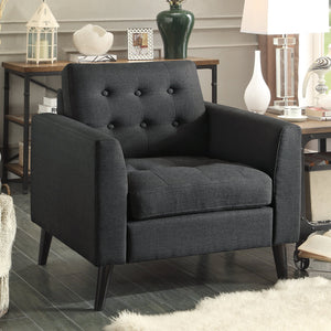 Issac Linen Tufted Square Arm Chair