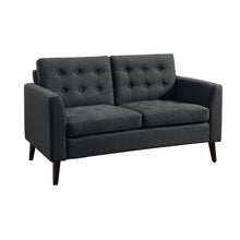 Load image into Gallery viewer, Issac Linen Tufted Square Arm Loveseat Sofa