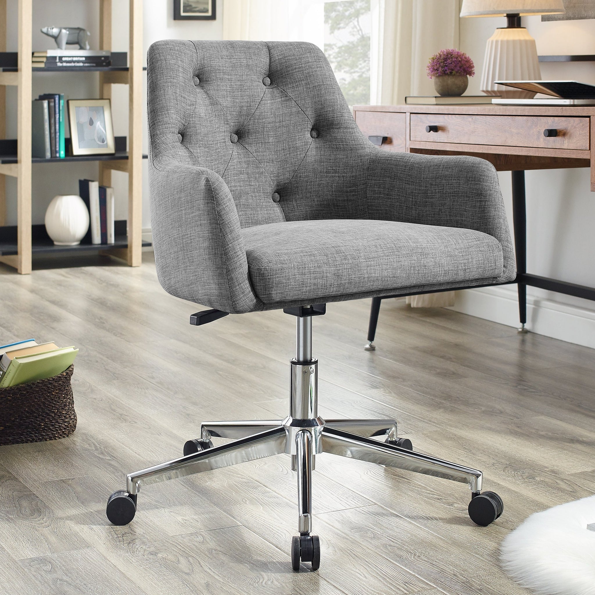 Tufted office chair wheels sales