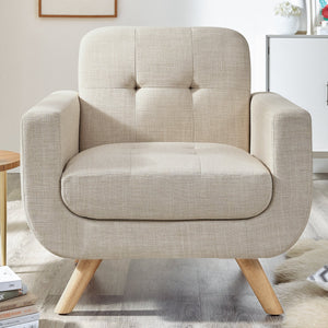 Milton Tufted Contemporary Square Arm Chair