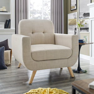 Milton Tufted Contemporary Square Arm Chair