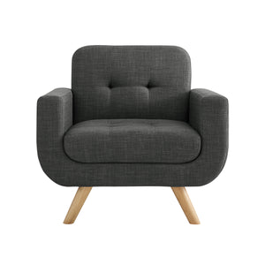 Milton Tufted Contemporary Square Arm Chair