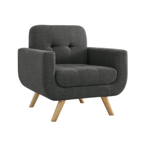 Milton Tufted Contemporary Square Arm Chair