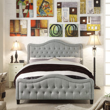 Load image into Gallery viewer, Darby Upholstered Button Tufted Curved Top Panel Bed with High Footboard