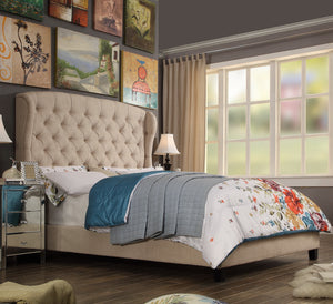 Brockville Upholstered Wingback Panel Bed